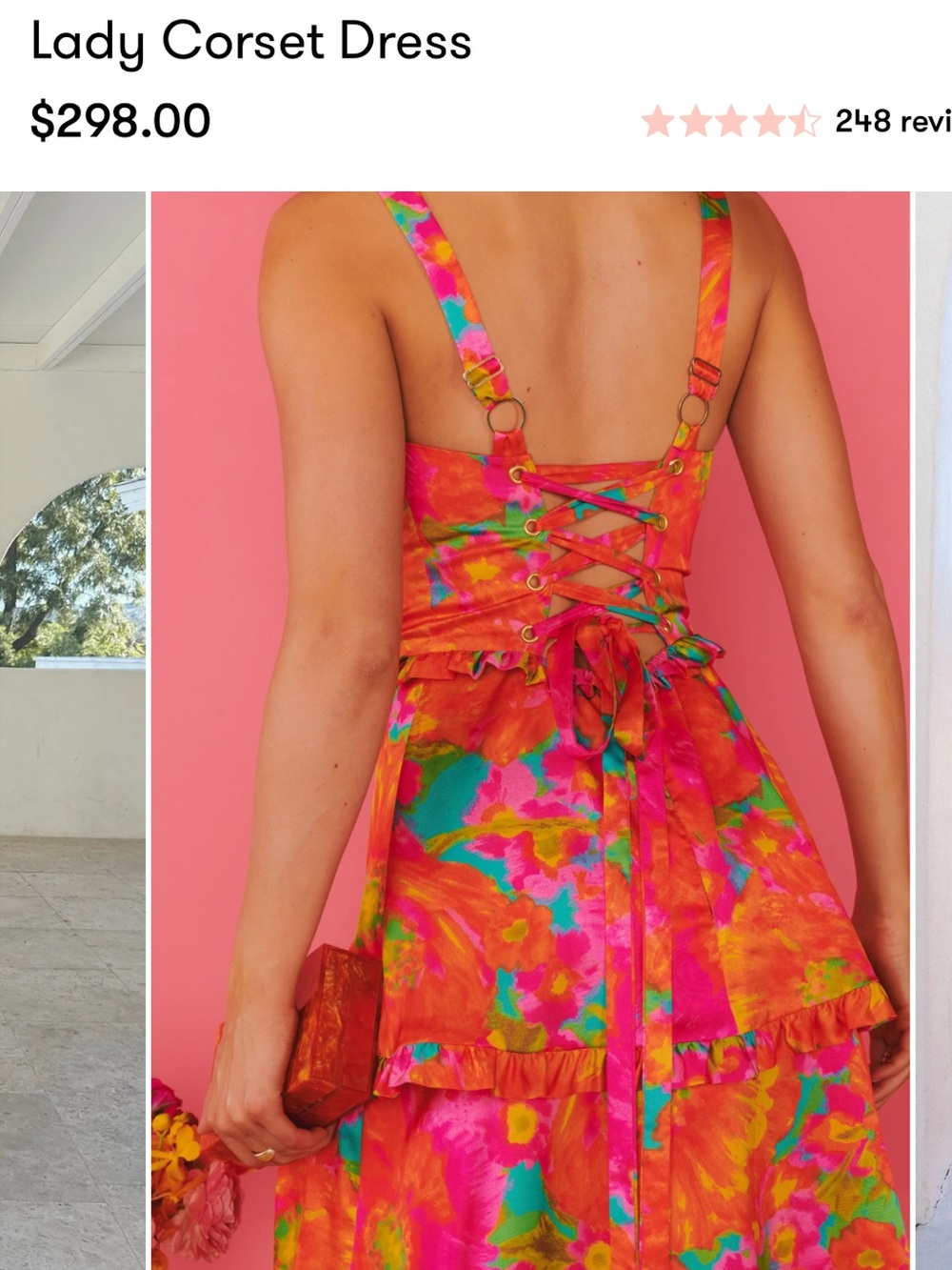 Show Me Your MuMu Lady Corset Maxi Dress — Hot Pink & Orange Floral - Picture 2 of 12